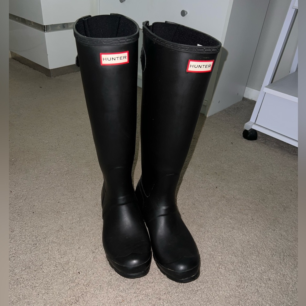 Hunter Black Tall Rain Boots